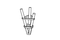 Small triangular platform, floor height 100 cm