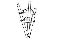 Large triangular platform, floor height 200 cm