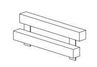 Slide support with steps for slide width 100 cm
