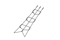Inclined climbing net for triangular platform, mounting height 200 cm