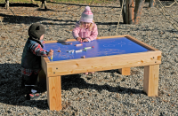 Colouring table with liquid crayons