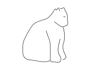 Streichelstein  Grosse sitzende Katze, Farbe gelb