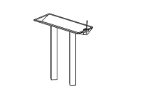Wasserbecken aus V2A mit Stauklappe, L&amp;#228;nge 150 cm