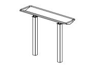Basin with transverse see-saw stainless steel, length 200 cm