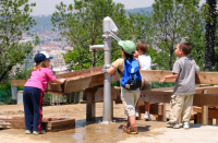 Playground pump for suction from a cistern