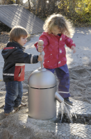 Lever Pump including winter lid, programmable flushing device