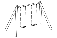 Doppelte Wiesenschaukel spezial, H&amp;#246;he 250 cm
