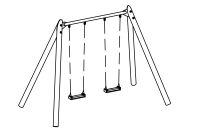 Hohe Zweifachschaukel spezial, H&amp;#246;he 300 cm