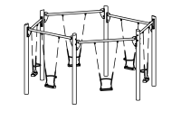 Sechseckschaukel spezial, H&amp;#246;he 270 cm