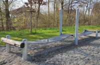 Belt walkway with galvanised steel posts