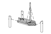 Sailing Boat without flag, posts made of steel