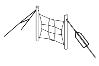Combination of Whisk, Rope Bar and Vertical Climbing Net