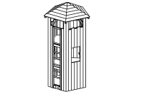 F&amp;#252;nfeckturm mit Dach, Bodenh&amp;#246;he 200 cm