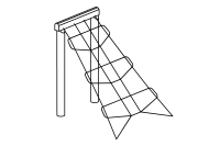 Inclined climbing net for square tower, mounting height 200 cm