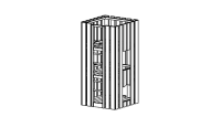Square tower, floor height 200 cm